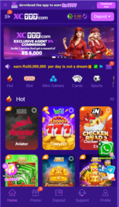 XC777 game APK download screen showing the official mobile application interface