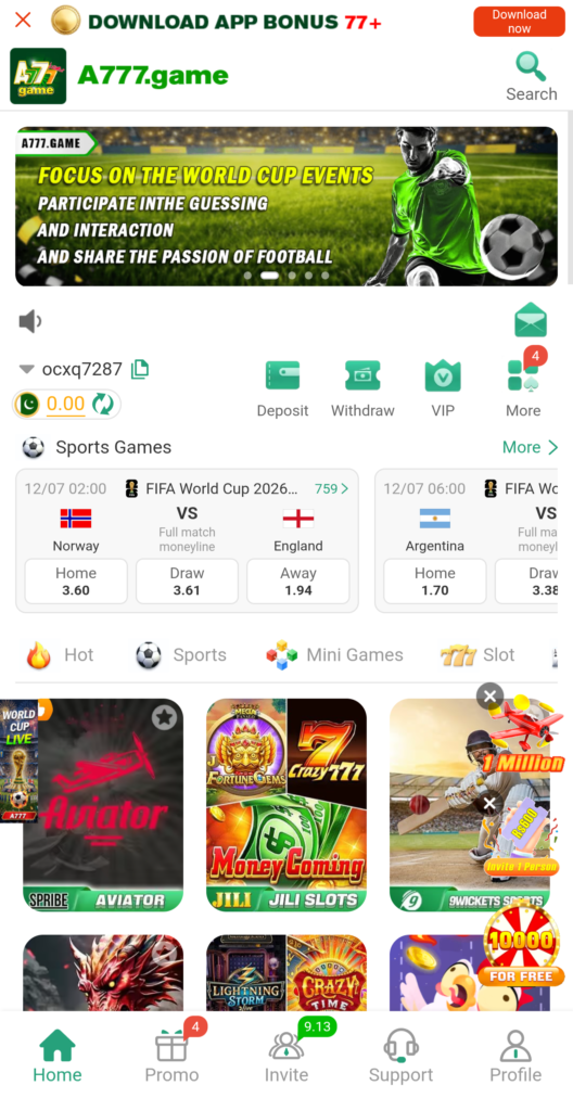 A777 game latest version earning apk