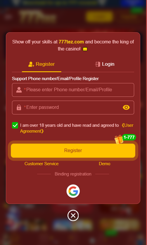 777tez game mobile app dashboard showing available earning wallet balances on a smartphone screen