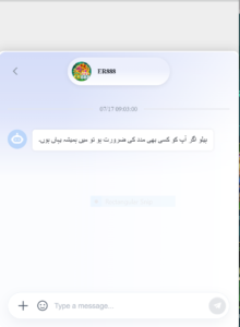 24/7 customer support in ER888 game enables the users to fix any issue with the help of live chat.